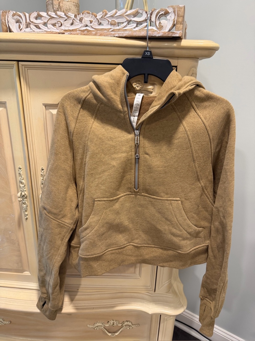 lululemon athletica Half-Zip Hooded Pullover in Camel XS-S